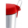 LIXEIRA INOX COM PEDAL 5L TAMPA VERMELHA