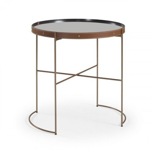 MESA DE CANTO RED 0 60 X 0 60M ONIX COURO CARAMELO