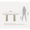 MESA LINTZ 1 8  VIDRO OFFWHITE FOSCO TECIDO BEGE
