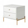 MESA CABECEIRA JASPER BRANCO GLOSS DOURADO