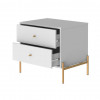 MESA CABECEIRA JASPER BRANCO GLOSS DOURADO