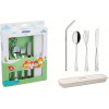 CONJUNTO TALHERES ACO INOX C ESTOJO POLIPROPILENO