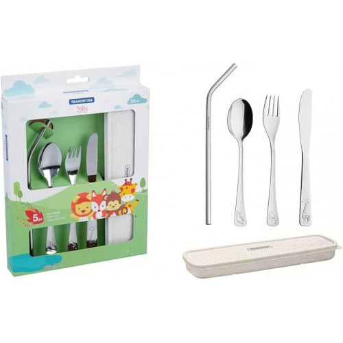 CONJUNTO TALHERES ACO INOX C ESTOJO POLIPROPILENO