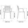 CADEIRA PLASTICA MONOBLOCO COM BRACOS SAFIRA MARRO