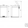 LIXEIRA ACO INOX C PEDAL BRASIL 12L