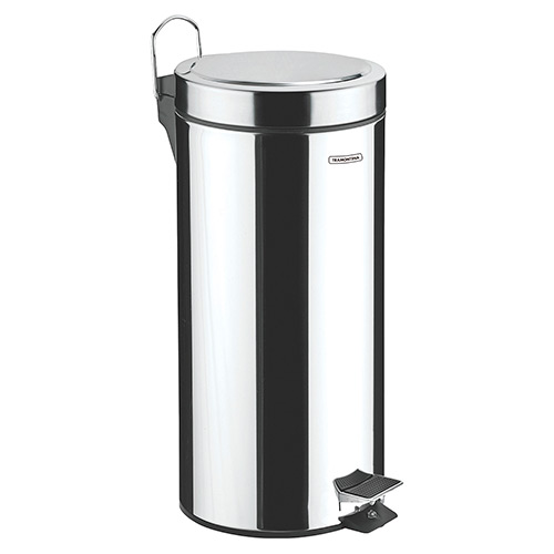 LIXEIRA INOX C  PEDAL BRASI 30 LIT