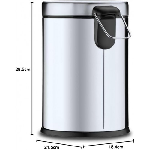 LIXEIRA COM PEDAL E BALDE 3L INOX