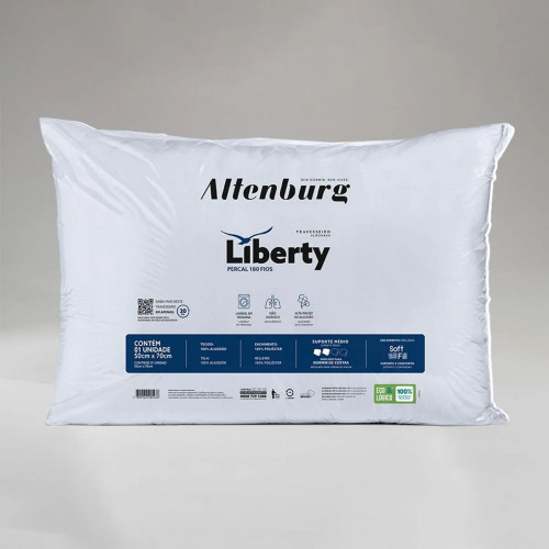 TRAVESSEIRO LIBERTY PLUS BRANCO 50X90