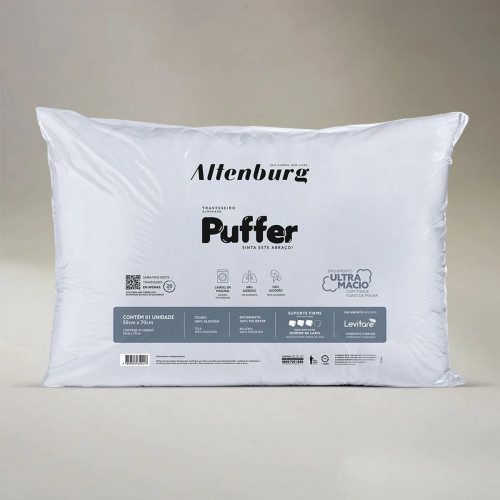 TRAVESSEIRO PUFFER BRANCO 50X70