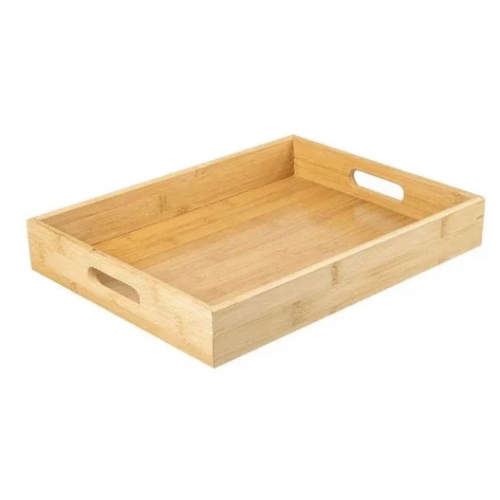 BANDEJA COM ALCAS SENSE 37X28 5X5 5CM BAMBU