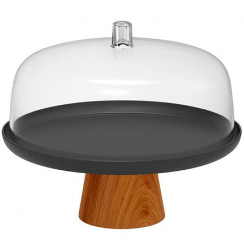 BOLEIRA COM CUPULA E PE  25CM LUME PRETO FECHADO