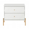 MESA CABECEIRA JASPER BRANCO GLOSS DOURADO