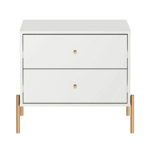 MESA CABECEIRA JASPER BRANCO GLOSS DOURADO