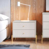 MESA CABECEIRA JASPER BRANCO GLOSS DOURADO