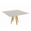 MESA JASMIM QUADRADA 1 40M AMENDOA C  TAMPO VIDRO 